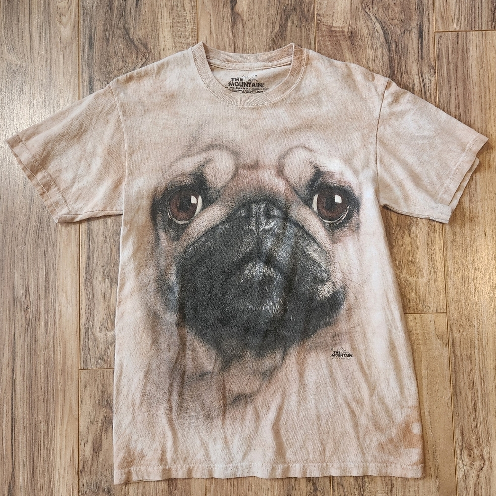 The Mountain Pug Beige Tee Shirt